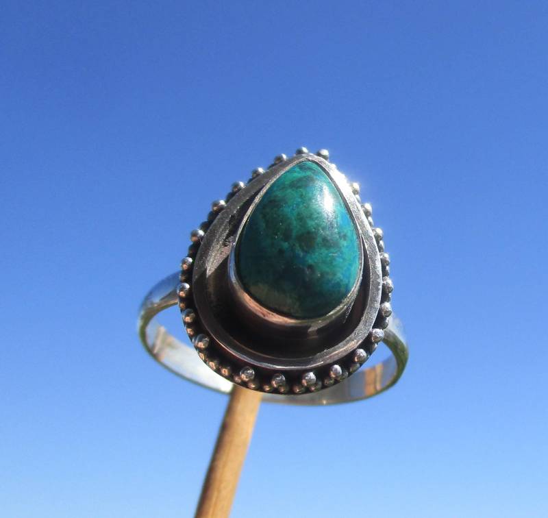 Chrysokoll Aus Peru - Ring Gr. 18, 75 Silber 925 von THORALFWOLF