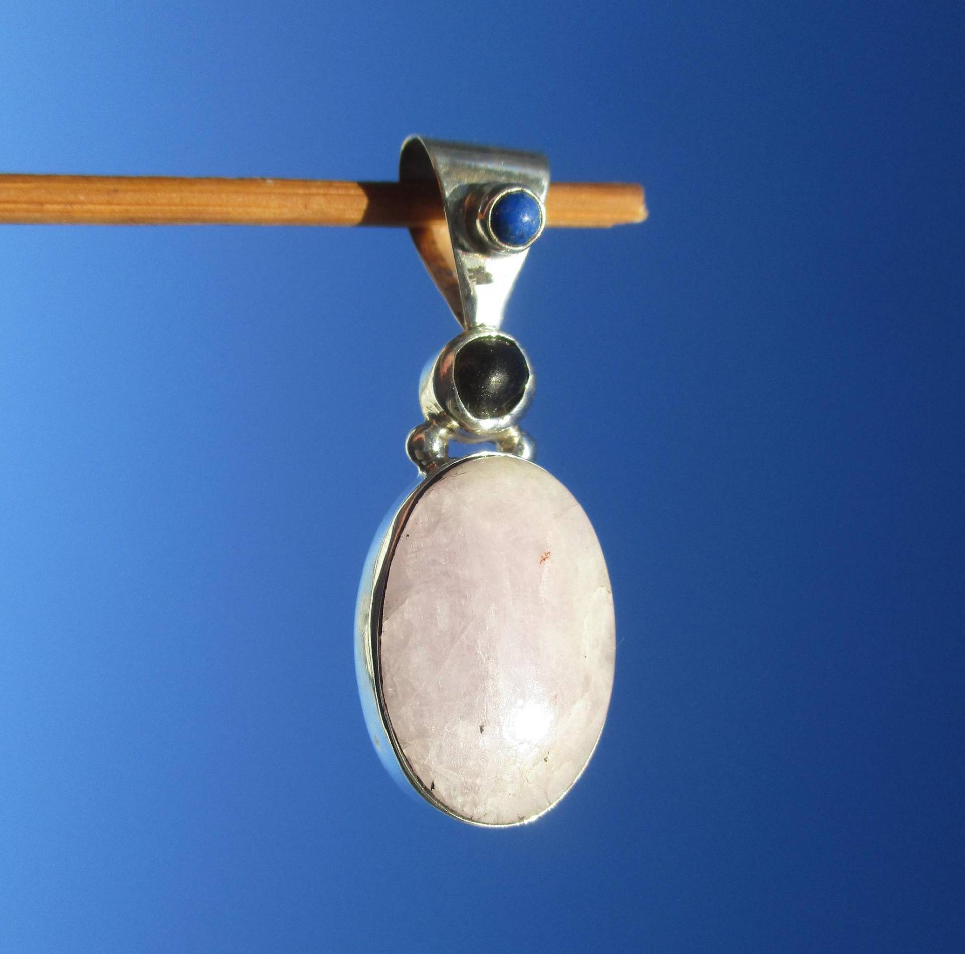 Kunzit - Anhänger Silber 925 Mit Rauchquarz Und Lapislazuli von THORALFWOLF