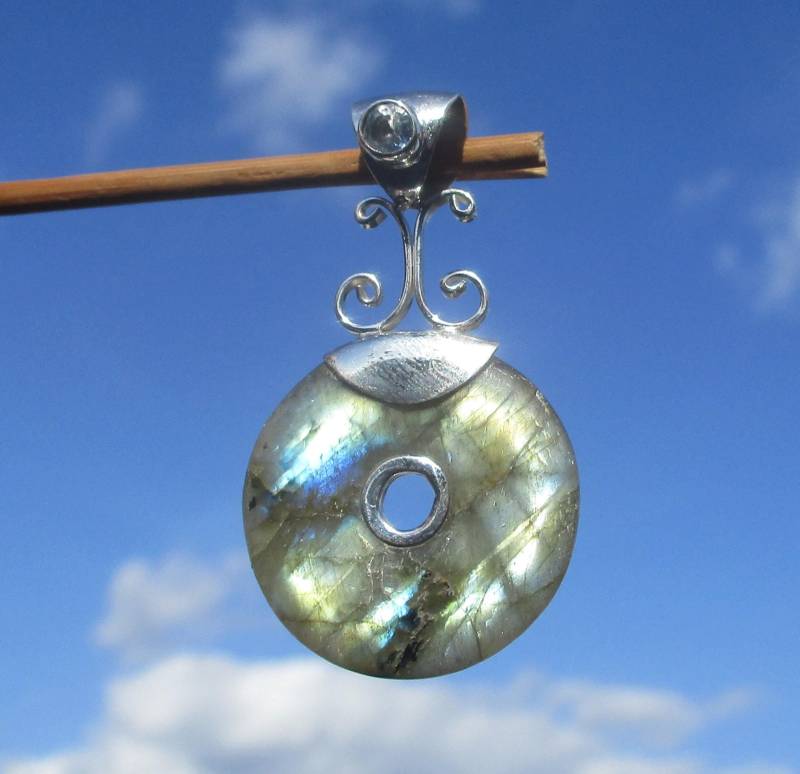 Labradorit , Anhänger Silber 925 Mit Blautopas Labradorit , Anhänger Silber 925 Mit Blautopas von THORALFWOLF
