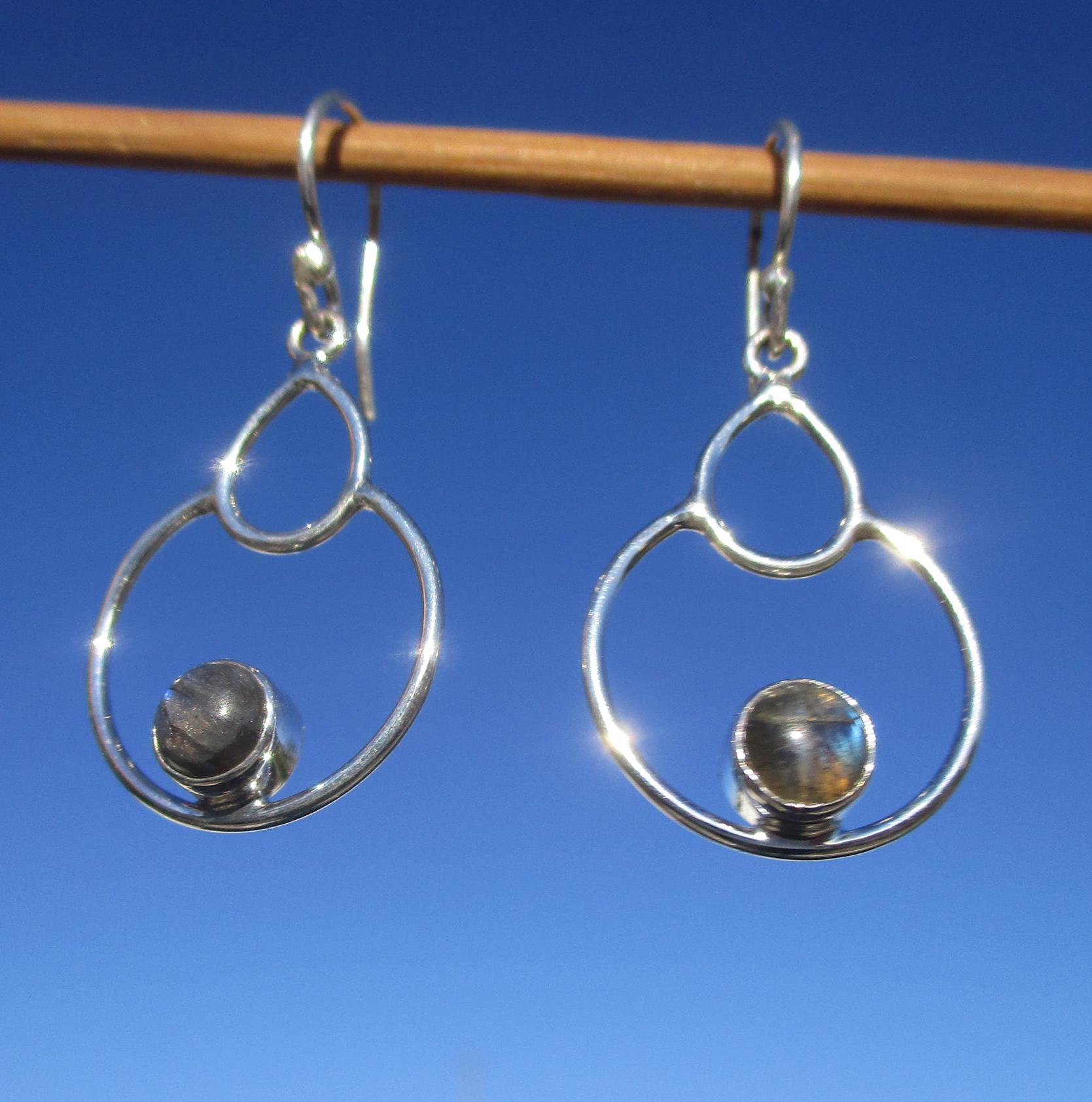 Labradorit Ohrhänger Silber 925 von THORALFWOLF