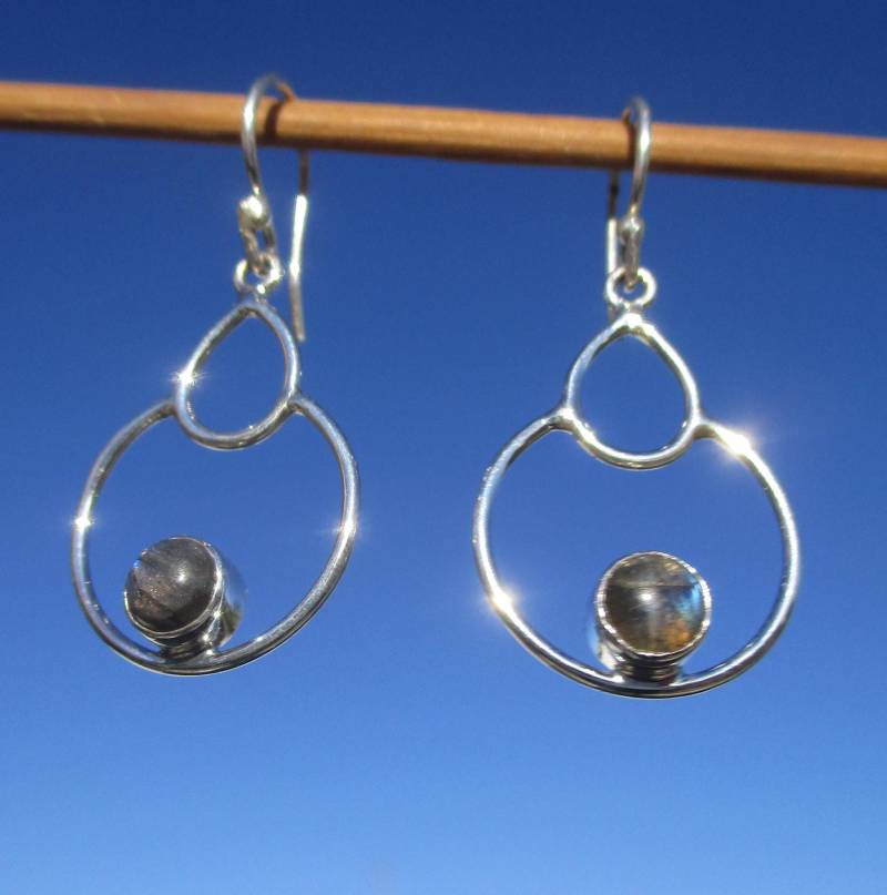 Labradorit Ohrhänger Silber 925 von THORALFWOLF