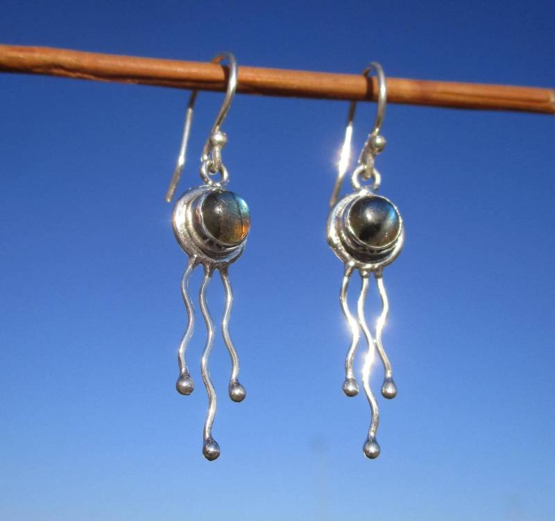 Labradorit Ohrhänger Silber 925 von THORALFWOLF