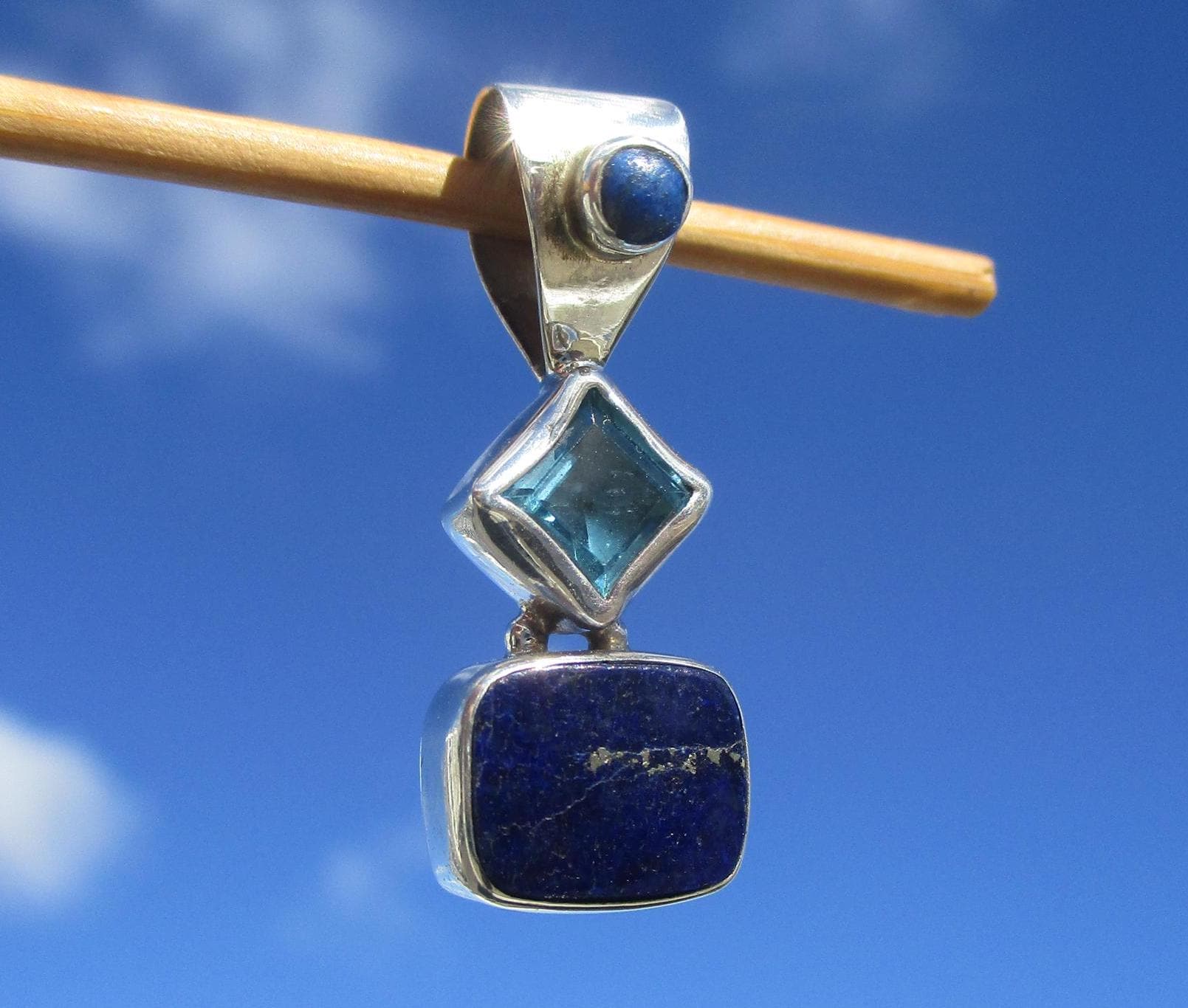 Lapislazuli - Anhänger Silber 925 Mit Blautopas Und von THORALFWOLF