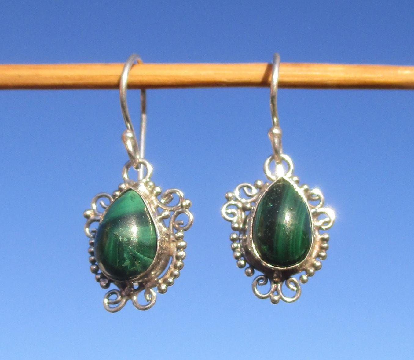 Malachit - Ohrhänger Silber 925 von THORALFWOLF