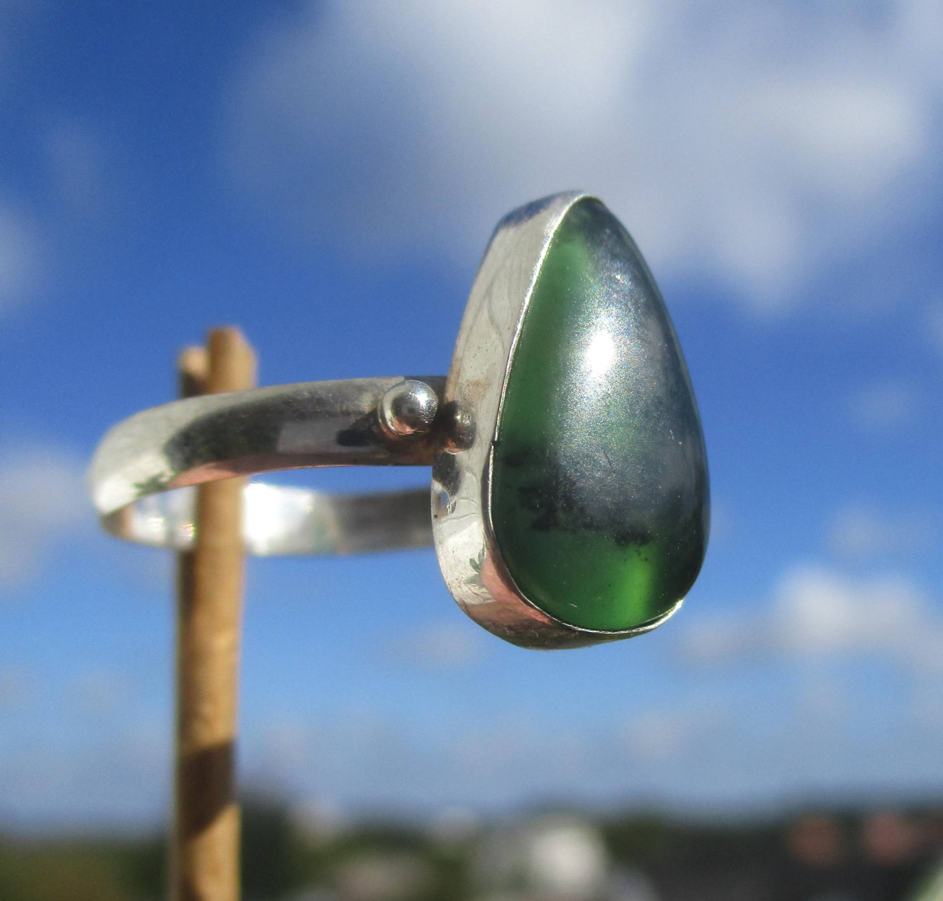 Nephrit - Jade Aus Kanada Ring Gr. 19, 75 Silber 925 von THORALFWOLF