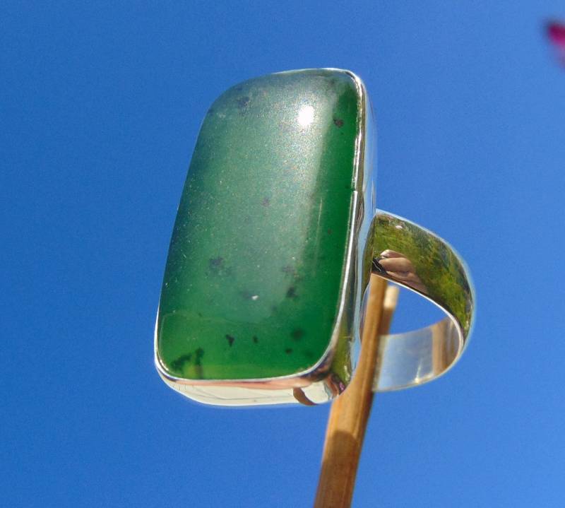 Nephrit - Jade Aus Kanada Ring Gr. 19 Silber 925 Nephrit - Jade Aus Kanada Ring Gr. 19 Silber 925 von THORALFWOLF