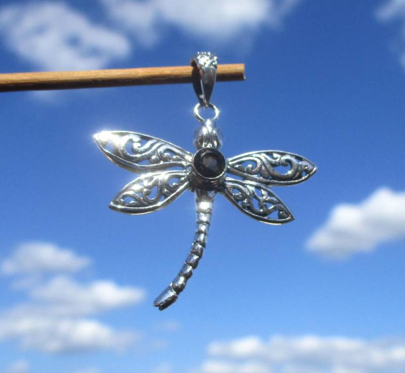 Rauchquarz - Anhänger Silber 925 Libelle von THORALFWOLF