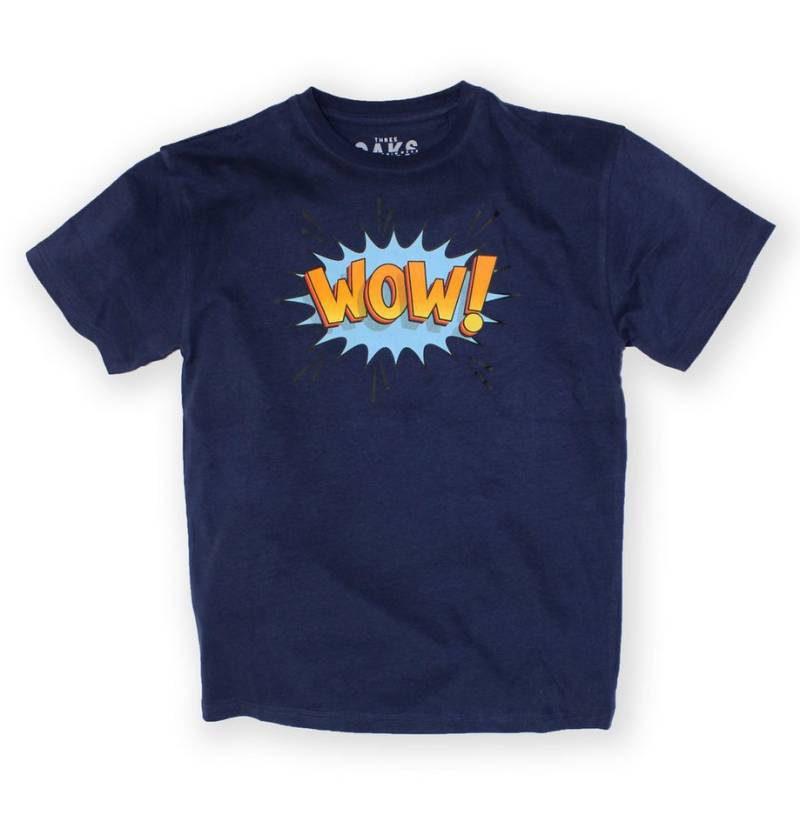 THREE OAKS Print-Shirt J270179 :T-Shirt mit Rundhalsausschnitt und kurzen Ärmeln."WOW" von THREE OAKS