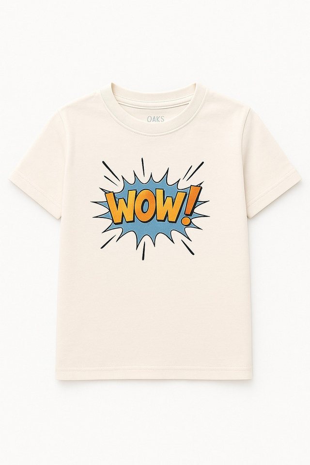 THREE OAKS Print-Shirt J270179 :T-Shirt mit Rundhalsausschnitt und kurzen Ärmeln."WOW" THREE OAKS Print-Shirt J270179 :T-Shirt mit Rundhalsausschnitt und kurzen Ärmeln."WOW" von THREE OAKS