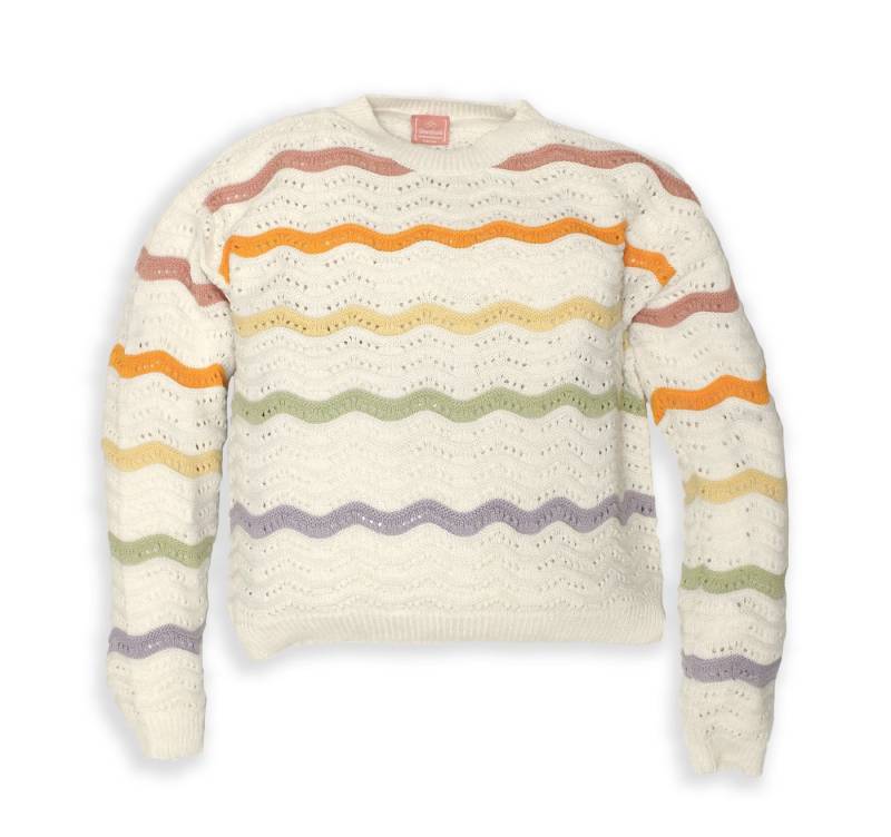THREE OAKS Strickpullover M390361:Mädchen Gestreifter Strickpullover.100% Baumwolle von THREE OAKS