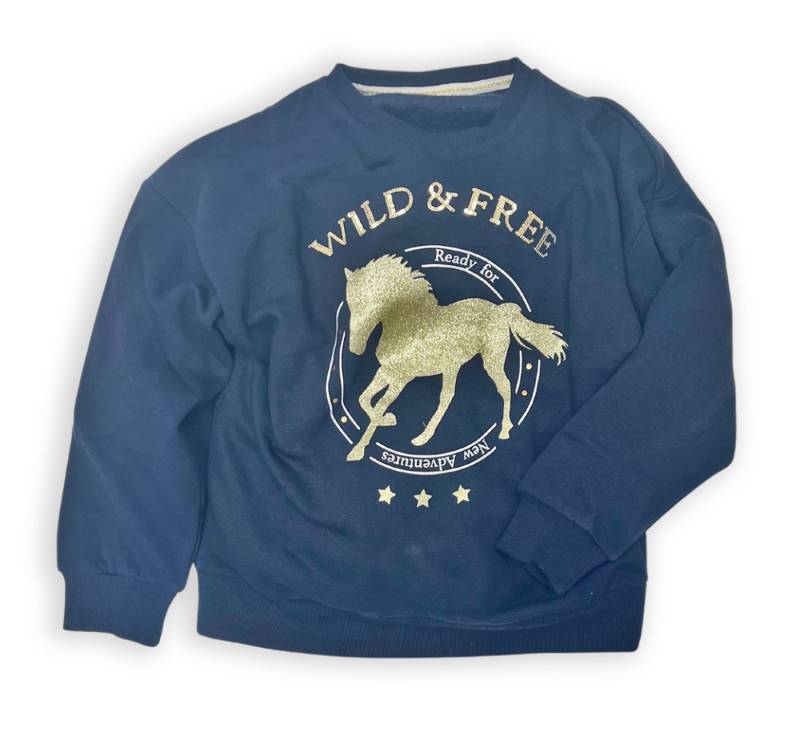 THREE OAKS Sweatshirt M390337 Mädchen Sweatshirt mit Glitzer-Print von Pferd von THREE OAKS