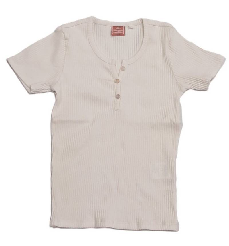 THREE OAKS T-Shirt M360247:Mädchen Rib-T-Shirt mit Knopfleiste und kurzen Ärmeln. von THREE OAKS