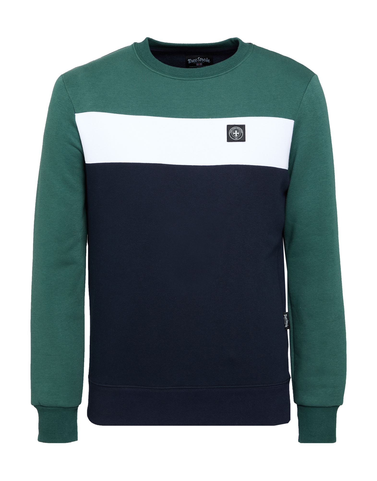 THREE STROKE Sweatshirt Herren Dunkelgrün von THREE STROKE