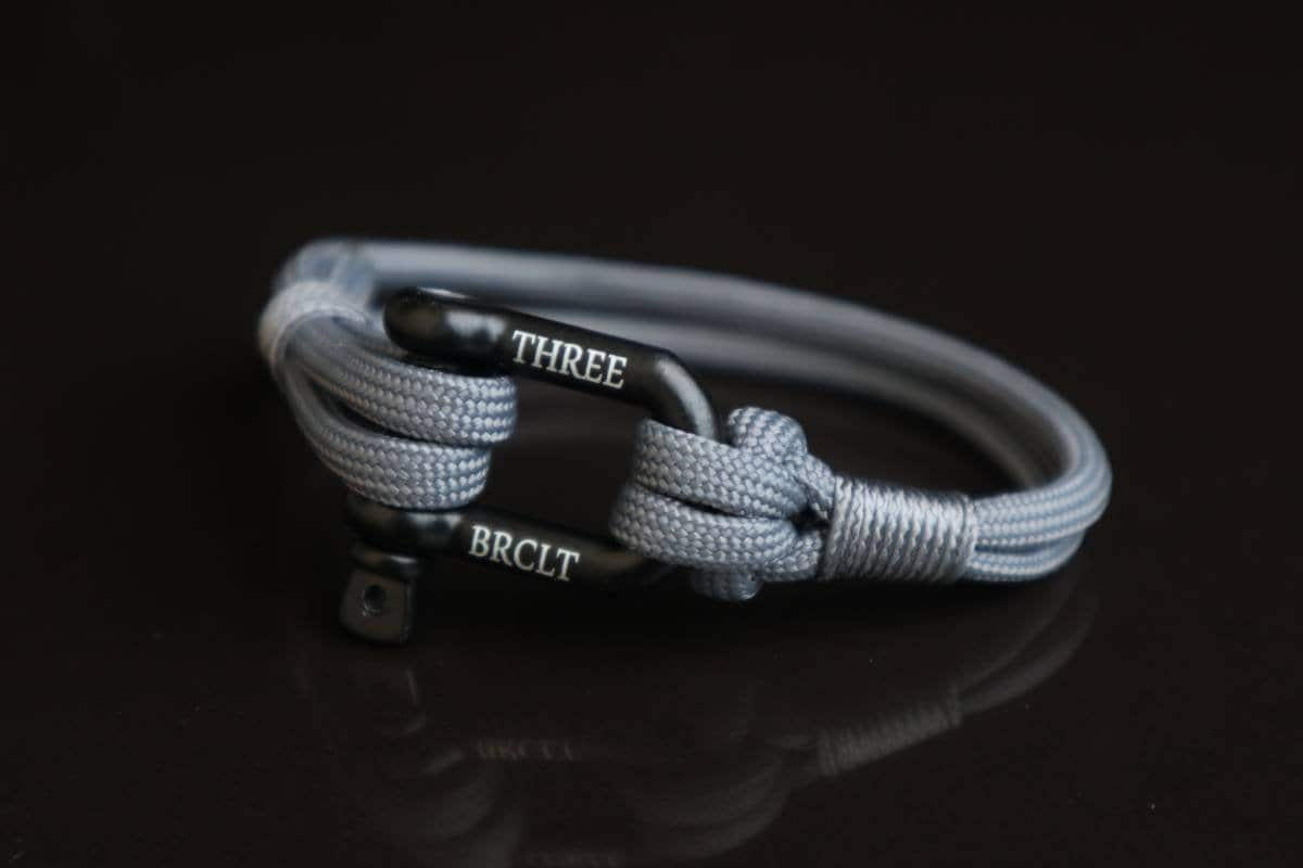 Graues Maritimes Armband, U Shackle Omega Von Threebrclt, Stapelarmband, Paracord Herren von THREEBRCLT