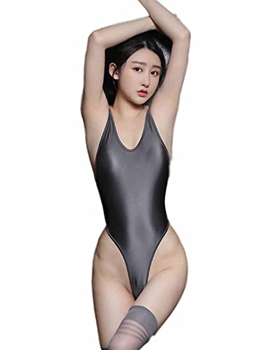 THSCWY Damen Bodysuit Strumpfhose Weiche Eisseide Sexy Unterwäsche Frauen Dessous Rückenfrei Jumpsuits, Grau, EinheitsgröÃŸe von THSCWY