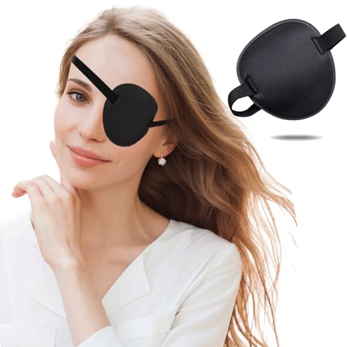 Augenklappe, verstellbare Augenklappen für Erwachsene und Kinder, medizinische Augenklappe zur Behandlung von Faulen Augen, Amblyopie, Strabismus für linke oder rechte Augen, Schwarz Augenklappe, verstellbare Augenklappen für Erwachsene und Kinder, medizinische Augenklappe zur Behandlung von Faulen Augen, Amblyopie, Strabismus für linke oder rechte Augen, Schwarz von THSIREE