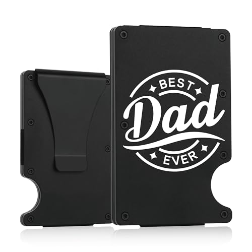 THTCSQ Minimalistische Metallgeldbörse mit Gravur "To My Dad", schlanke Brieftasche für Herren, Geburtstagsgeschenk, Vatertagsgeschenk, Best Dad, Geldbörse von THTCSQ