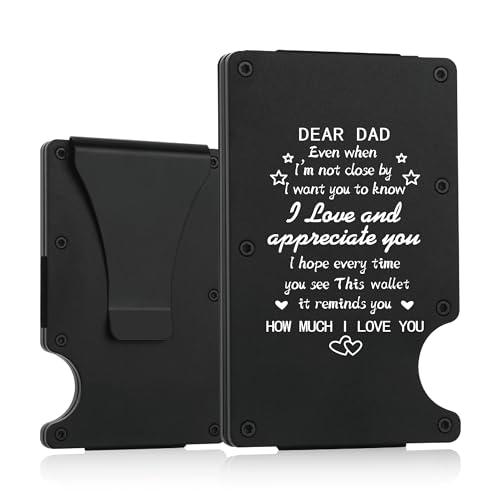 THTCSQ Minimalistische Metallgeldbörse mit Gravur "To My Dad", schlanke Brieftasche für Herren, Geburtstagsgeschenk, Vatertagsgeschenk, Für Papa, Geldbörse von THTCSQ