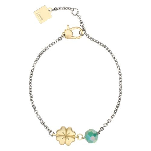 THUN Armband mit vierblättrigem Kleeblatt und Perlen – Metall, Glas, Harz – Kollektion für Sie – 16 + 3 cm von THUN