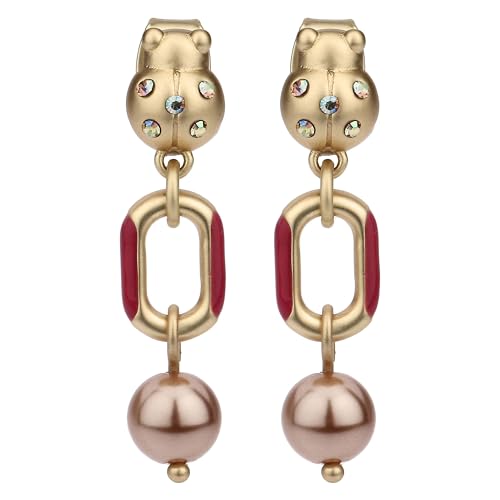 THUN - Chunky Ohrringe mit Marienkäfer und Perle - Metall - Kollektion gewidmet - 2,8 cm von THUN