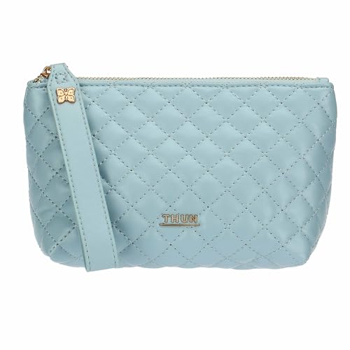 THUN Clutch gesteppt, blau, Kunstleder, Kollektion Sempre Con Me, 17 x 8 x 13 cm von THUN
