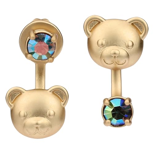 THUN - Piercing Ohrringe mit Teddy und Kristall - Metall - Kollektion Gewidmet - 2 cm von THUN