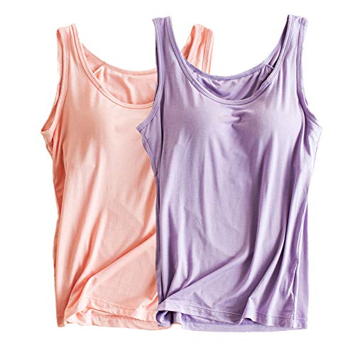 Yoga-Tank-Top mit modal-integriertem und gepolstertem Damen-BH - Violett - 40/42 DE/XXL Yoga-Tank-Top mit modal-integriertem und gepolstertem Damen-BH - Violett - 40/42 DE/XXL von THUNDER STAR