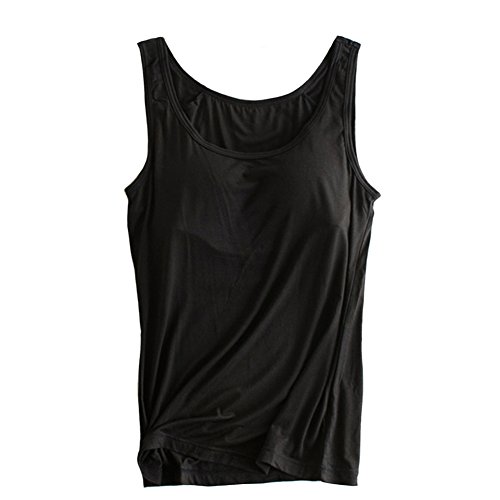 Yoga-Tank-Top mit modal-integriertem und gepolstertem Damen-BH - Schwarz - 40/42 DE/XXL von THUNDERSTAR