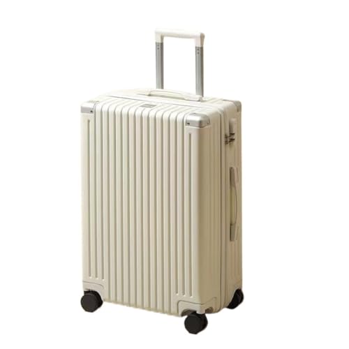 THWSXHFF Trolley-Koffer Retro-Koffer for Männer Und Frauen, 26-Zoll-Universalrad-Trolley, 24-Zoll-Passwortbox-Koffer for Herren Reisekoffer (Color : White, Size : 26in) von THWSXHFF