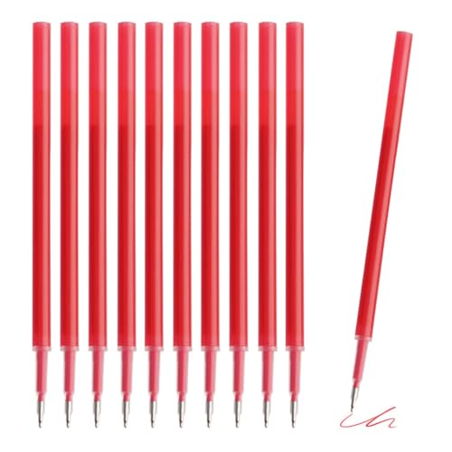 THXFUNAREA 10x Radierbare Ersatzminen,0.5mm Radierbarer Tintenroller Nachfüllminen rote Nachfüllminen Mit Radierbarer Tinte Tintenrollermine Für Gelstift Radierbar,Studenten Geschenk,Bürobedarf 11CM von THXFUNAREA
