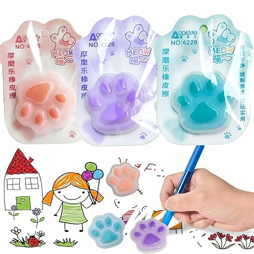 THXFUNAREA 3 Stück Radiergummi, Radierbarer Gelschreiber Stift Radiergummi, Silikonradierer zum Löschen von Thermotinte von THXFUNAREA