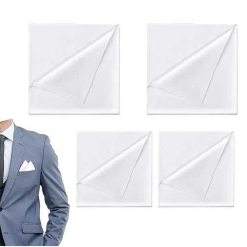 THXFUNAREA 4 Stück Einstecktuch in einfarbig uni, Herren Einstecktuch halter vorgefaltet, stofftaschentücher herren Pochette Stecktuch, Größe 22 x 22 cm von THXFUNAREA