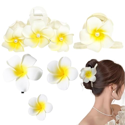 THXFUNAREA 5 Stück Blumen Haarspangen,Haarspangen Damen,Haarklammern für Frauen,Blumen-Haarspangen Haarkrallen Haarschmuck,Dekorative Haarschmuck,Haarspiralen Clip,Rutschfeste Kunststoff Haarspangen von THXFUNAREA