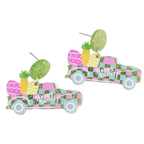 THXFUNAREA Acryl kreative Ostern baumeln Haken Ohrringe Geschenke für Damen Mädchen Kinder süße hypoallergen Schmuck Happy Easter Einzigartiges Autostyling für Geburtstag Party Festival Dekorationen von THXFUNAREA
