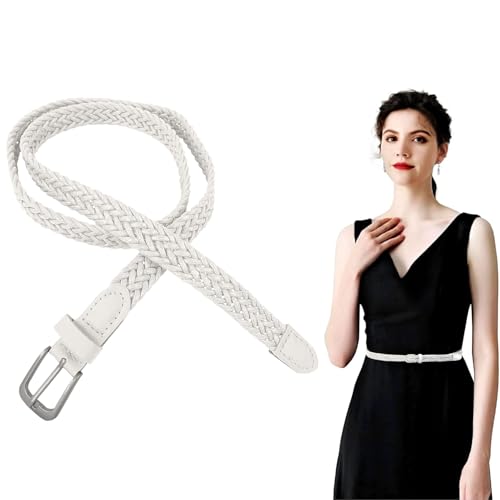 THXFUNAREA Flechtgürtel Damen, schmal Taillengürtel für Kleider, gewebter Boho-Gürtel von THXFUNAREA