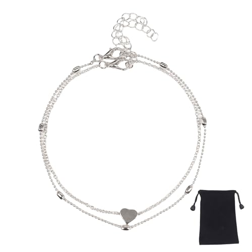 THXFUNAREA Fußkettchen für Damen Fussketten Silber Titan Stahl Wasserfester Fußkettchen Herz Fußkettchen Strand Verstellbar Mehrreihige Fussketten Geschenke Fußschmuck Fußkette für Damen Mädchen THXFUNAREA Fußkettchen für Damen Fussketten Silber Titan Stahl Wasserfester Fußkettchen Herz Fußkettchen Strand Verstellbar Mehrreihige Fussketten Geschenke Fußschmuck Fußkette für Damen Mädchen von THXFUNAREA