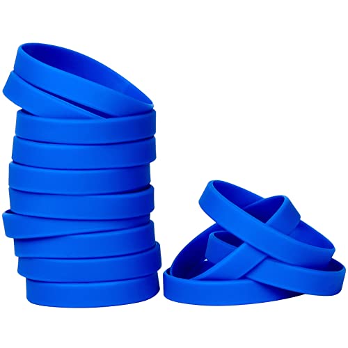 THXIY 25 Stück Silikon Armband Universal Armbänder Blank Gummi silikonarmbänder für Mann Frauen Männer Blau von THXIY