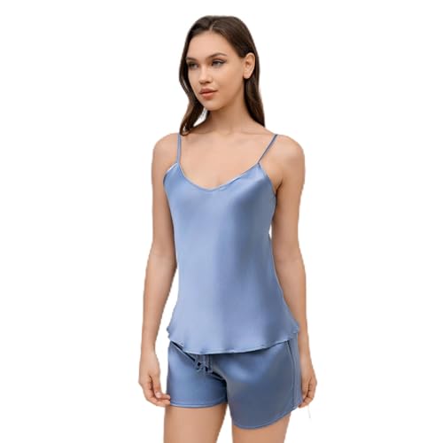 THXSILK 19 Momme Damen (Nebeliges Blau, M) von THXSILK