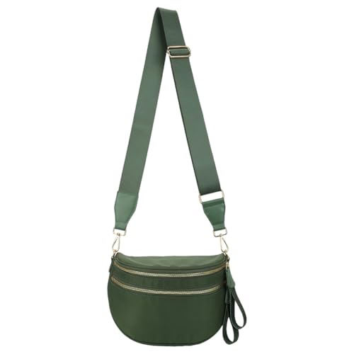 TIAASTAP Bauchtasche Damen Groß Crossbody Bag for Women Nylon Handtasche Gürteltasche Brusttasche Bodybag Umhängetasche Damen kleine Crossbag mit 2 Reißverschlussfächer von TIAASTAP