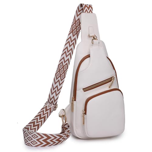 TIAASTAP Brusttasche Damen Stylisch Crossbody Bag PU Leder Umhängetasche damen Stylisch Bauchtasche Sling Bag mit Breiter Gurt Damen-Schultertaschen Bodybag Crossbag von TIAASTAP