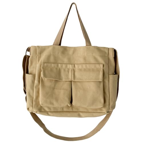 TIAASTAP Canvas Tasche für Herren und Damen Gross Umhängetasche Canvas Tote Bag Schultertasche Shopper Bag Damen Groß Hobo Crossbody Bag Messenger Bag y2k Segeltuchtasche für Uni Arbeit Einkaufen von TIAASTAP