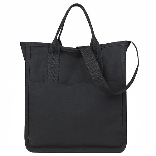 TIAASTAP Canvas Tote Bag Damen Gross Umhängetasche Schule Einfarbig Handtasche Shopper Damen Groß Schultertasche Crossbody Bag Multifunktionale Tragetasche Canvas Tasche Henkeltasche von TIAASTAP