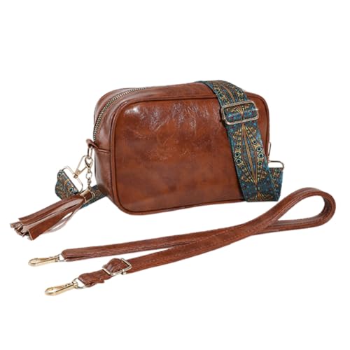 TIAASTAP Crossbody Bag Damen Leder kleine Umhängetasche Vintage Handtasche Schultertasche Damen Klein Ledertasche Moderne Taschen Beuteltasche Damen Crossbag mit 2 Schultergurt von TIAASTAP