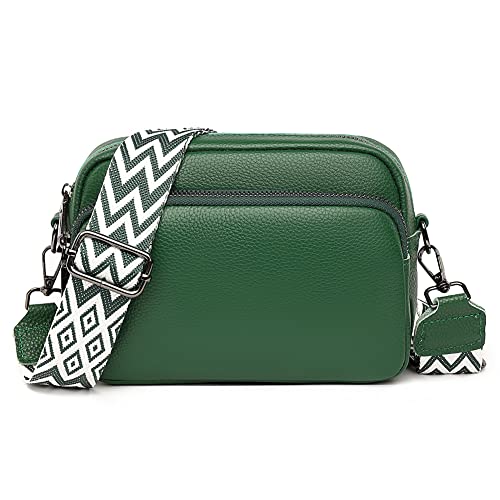 TIAASTAP Damen Handy Umhängetasche Echtes Leder Crossbody Bag Damen Handytasche zum Umhängen, Umhängetasche Damen Klein Moderne Taschen mit Breitem Schultergurt u 3 fächern von TIAASTAP