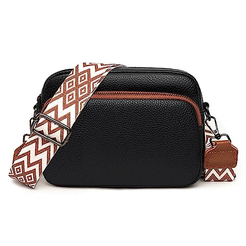 TIAASTAP Handtasche Damen Umhängetasche Echtes Leder Crossbody Bag Damen Handytasche zum Umhängen, Umhängetasche Damen Klein Moderne Taschen mit Breitem Schultergurt u 3 fächern von TIAASTAP