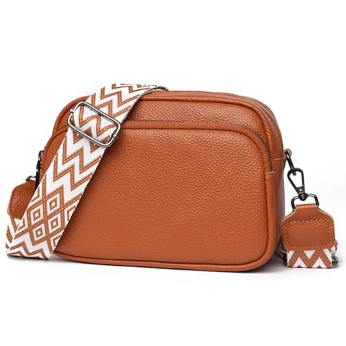 TIAASTAP Handtasche Damen Umhängetasche Echtes Leder Crossbody Bag Damen Handytasche zum Umhängen, Umhängetasche Damen Klein Moderne Taschen mit Breitem Schultergurt u 3 fächern von TIAASTAP