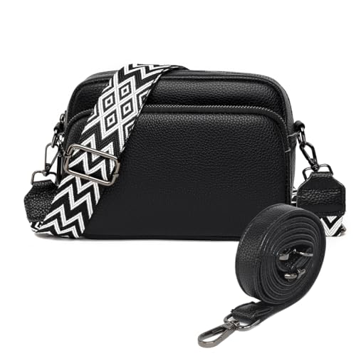 TIAASTAP Handtasche Damen Umhängetasche Echtes Leder Crossbody Bag Damen Handytasche zum Umhängen, Umhängetasche Damen Klein Moderne Taschen mit Breitem Schultergurt u 3 fächern von TIAASTAP
