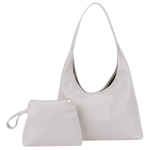TIAASTAP Einfarbig Handtasche Damen Groß Tote Bag Hobo Bag Handbags Shoulder Bag Vintage Y2K Schultertasche Uni Tasche Tragetasche Gross Umhängetasche Beuteltasche mit kleiner Geldbörse von TIAASTAP