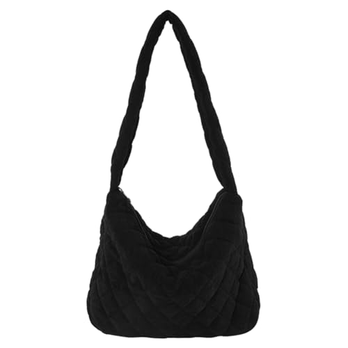 TIAASTAP Gesteppte Umhängetasche aus Cord, Einfarbig Puffer Bag Gesteppte Tasche Puffy Tote Bag Stepptasche Gesteppteshopper Tasche Groß Handtasche Hobo Casual Schultertasche mit Reißverschluss von TIAASTAP