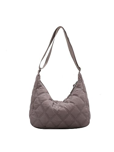 TIAASTAP Große Umhängetasche aus Nylon, Einfarbige Hobo Bag Halbmond Crossbody Bag mit Reißverschluss, Leichte Handtasche Schultertasche Stofftasche mit verstellbarer Schultergurt Shoulder Bag von TIAASTAP